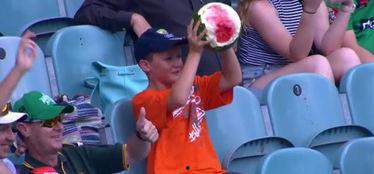 绿色吃瓜小男孩视频,小男孩吃瓜视频萌翻网友